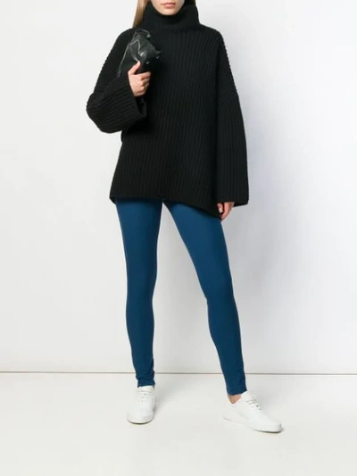 Shop Joseph Gabardine Stretch Leggings In Blue