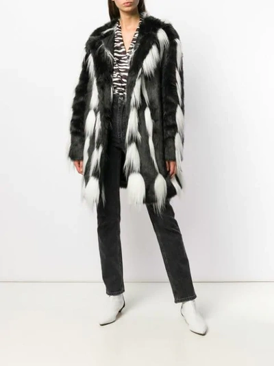 Shop Givenchy Faux Fur Coat In Black