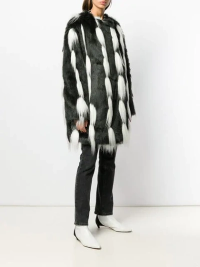 Shop Givenchy Faux Fur Coat In Black