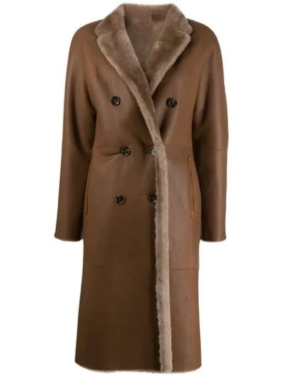 Shop Liska Rinita Reversible Coat In Brown