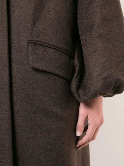 ADAM LIPPES 羊绒灯笼袖大衣 - 棕色