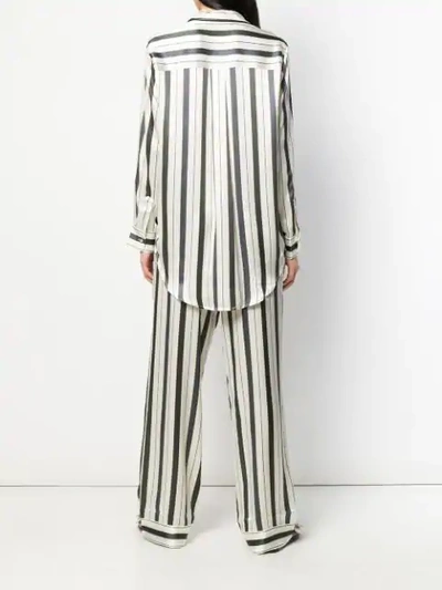 Shop Asceno Oversized Striped Shirt In Neutrals