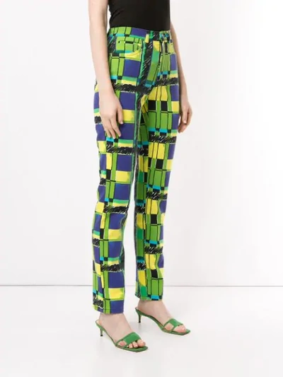 Pre-owned Versace Slim-fit Medusa Trousers In Multicolour