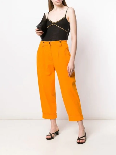 Shop N°21 Cropped Straight Trousers In Orange