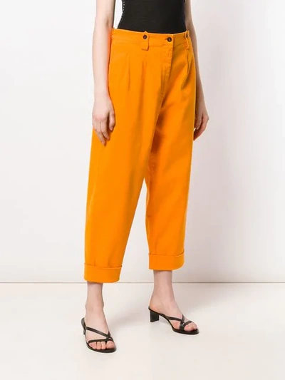 Shop N°21 Cropped Straight Trousers In Orange