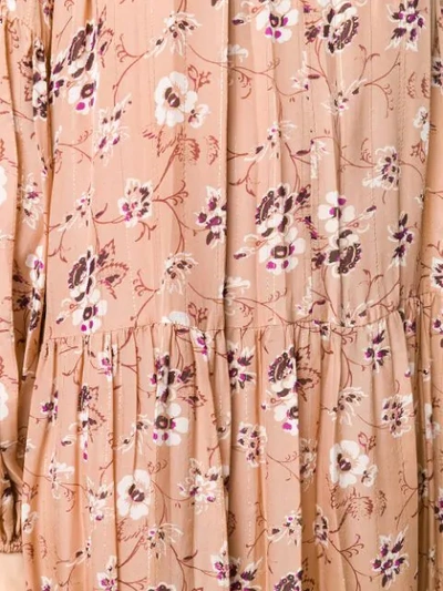Shop Ulla Johnson Floral Print Tiered Dress In Neutrals