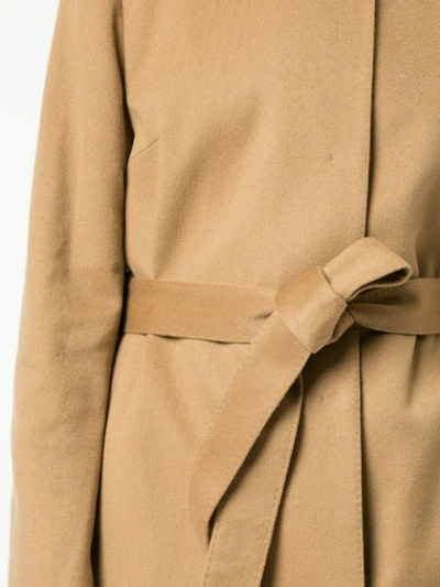 Shop Tomorrowland Single-breasted Fitted Coat - Brown