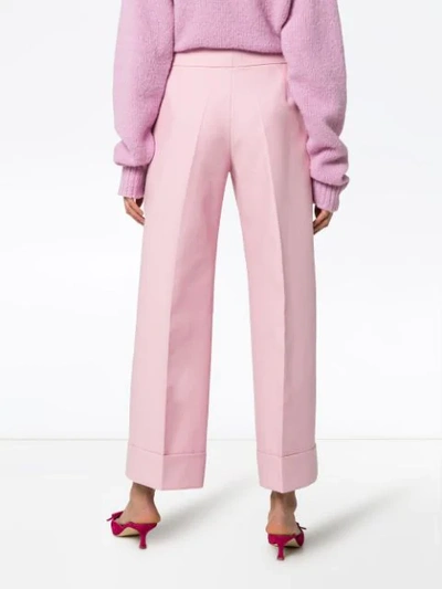 Shop Khaite Devon Pleated Wide Leg Trousers In Pink