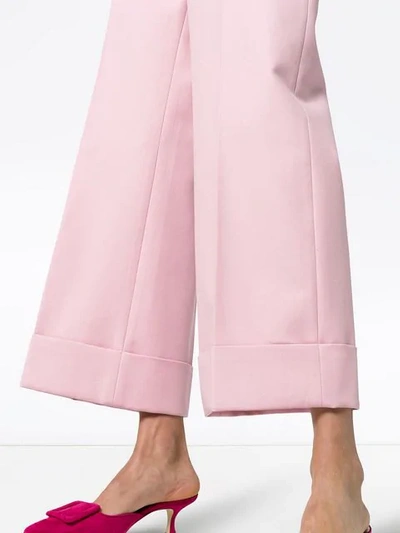 Shop Khaite Devon Pleated Wide Leg Trousers In Pink