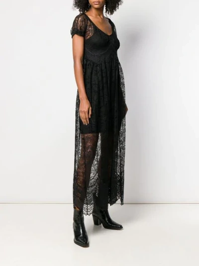 Shop Paco Rabanne Lace Maxi Dress In Black