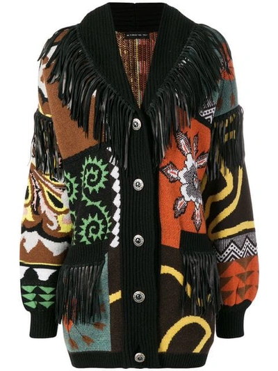 Shop Etro Oversized Cardigan In Black