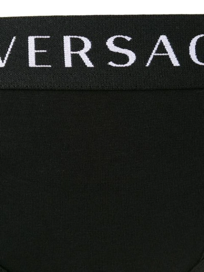 Shop Versace Logo Briefs - Black