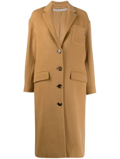 Shop Alexander Wang Single Breasted Coat In Neutrals