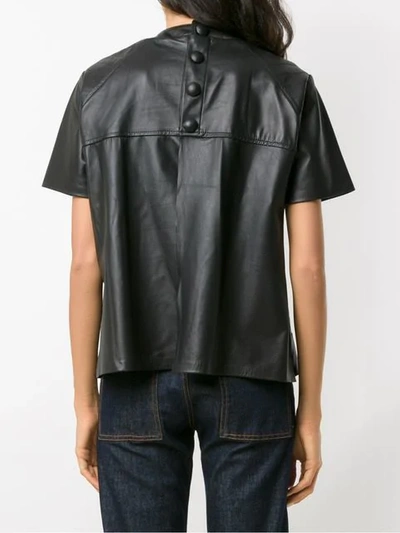 Shop Andrea Bogosian Leather Top In Black