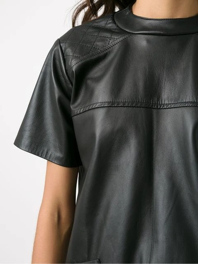 Shop Andrea Bogosian Leather Top In Black