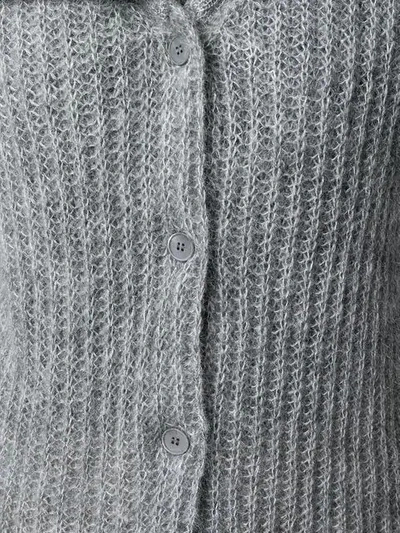 Shop Miu Miu Oversized Collar Cardigan In Grey