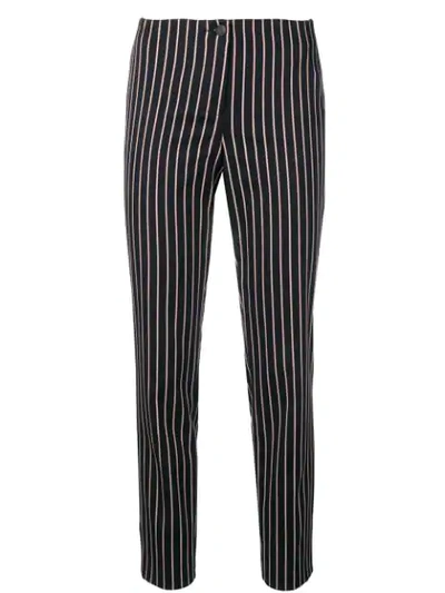 Shop Cambio Striped Skinny Trousers In Black