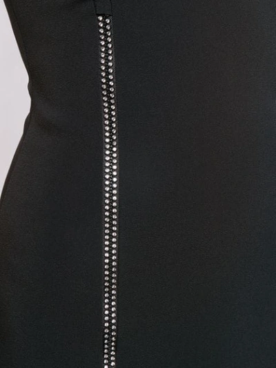 Shop David Koma Crystal Stripe Detail Dress In Black