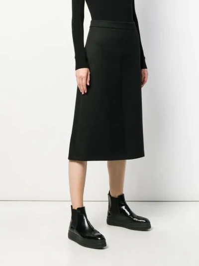 Shop Prada A-line Poplin Skirt In Black