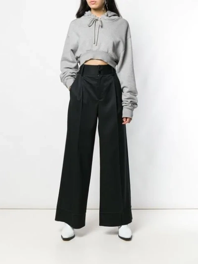 Shop Mm6 Maison Margiela Flared Tailored Trousers In Black