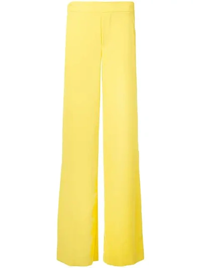 Shop P.a.r.o.s.h Wide Leg Trousers In Yellow