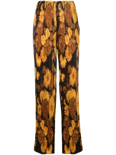 Shop Richard Quinn Printed Palazzo Trousers In Yellow