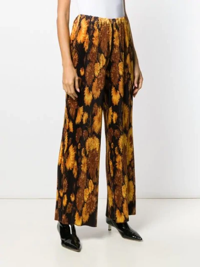 Shop Richard Quinn Printed Palazzo Trousers In Yellow