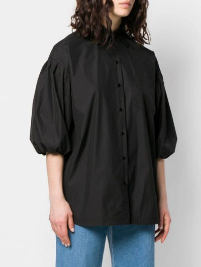 Shop Valentino Poplin Oversized Shirt In Black