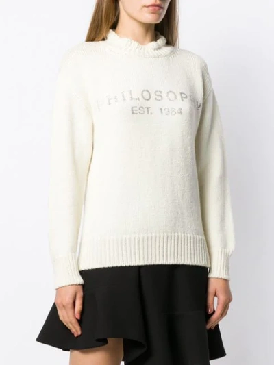 Shop Philosophy Di Lorenzo Serafini Logo Print Sweater In Neutrals