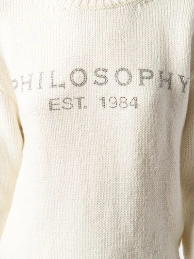 Shop Philosophy Di Lorenzo Serafini Logo Print Sweater In Neutrals