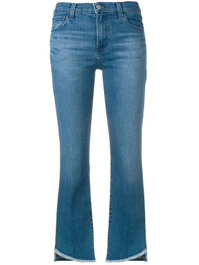 Shop J Brand Cropped Slim-fit Jeans In Blue