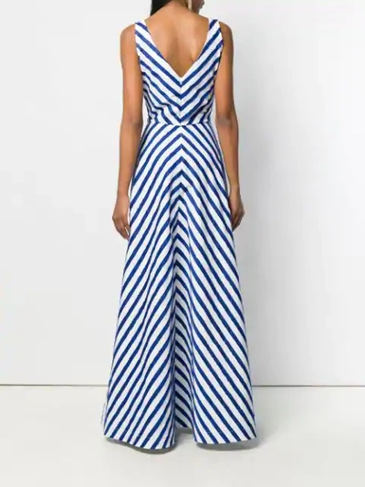 Shop Sara Roka Striped Fil Coupé Dress - Blue