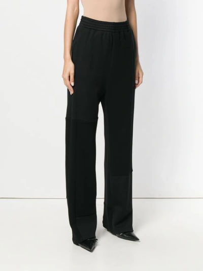 Shop Mm6 Maison Margiela Patch Detail Track Pants - Black