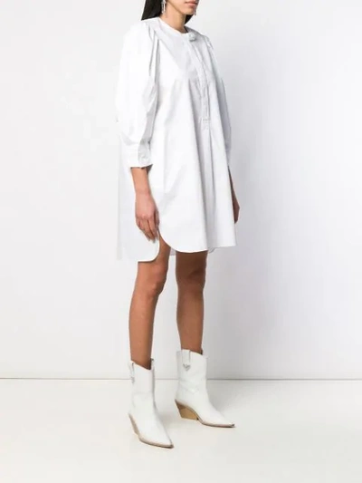 Shop Isabel Marant Band Collar Smock Dress In White