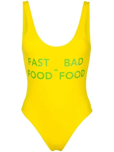 Shop Angelys Balek Zodiac Swimsuit In Yellow