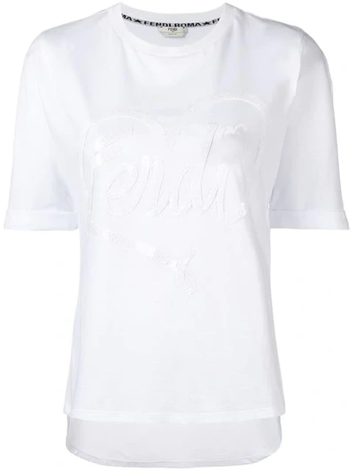 Shop Fendi Logo Patch T-shirt In F0znm  White