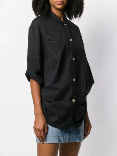 Shop Vivienne Westwood Anglomania Draped Button Shirt In Black