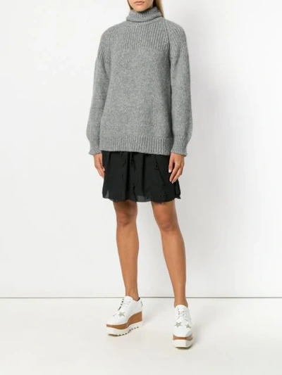 DONDUP TURTLE NECK KNIT JUMPER - 灰色