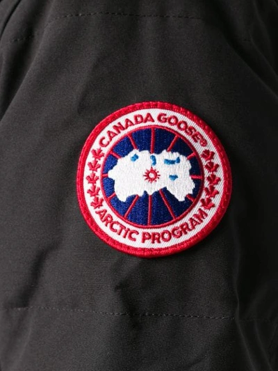Shop Canada Goose Hooded Mid-length Coat In Black