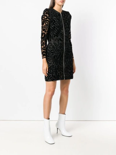 Shop Givenchy Leopard Print Zipped Dress - Black