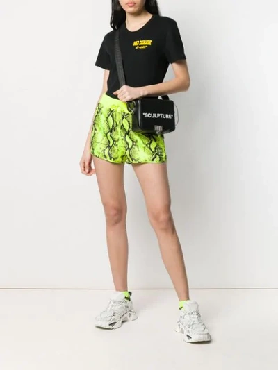 Shop Off-white Python Shorts In Yellow