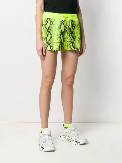 Shop Off-white Python Shorts In Yellow