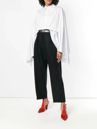 Shop Nina Ricci Monogram Collar Trapeze Shirt - White