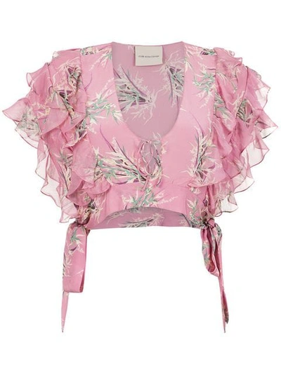 Shop Clube Bossa Ruffled Fonda Cropped Top In Pink