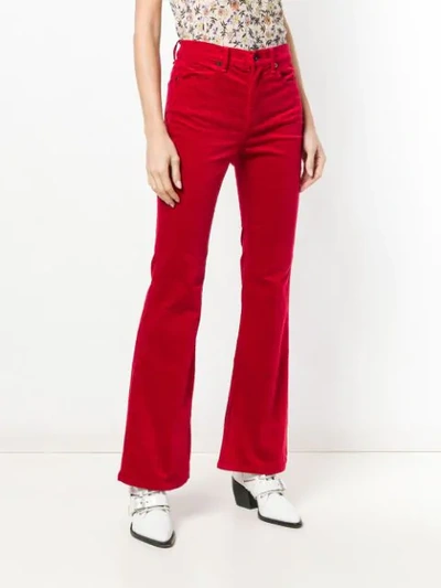 Shop Rag & Bone Flared Trousers In Red