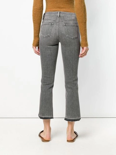 Shop J Brand Selena Mid Rise Cropped Jeans In Grey