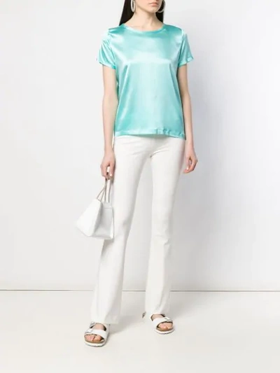 Blanca Satin Top In Blue