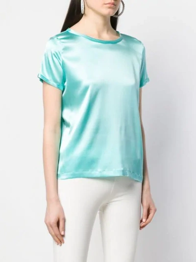 Shop Blanca Satin Top In Blue