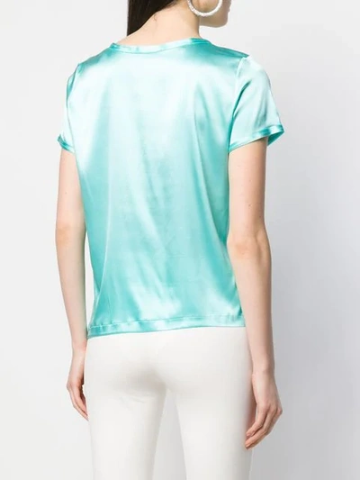 Blanca Satin Top In Blue