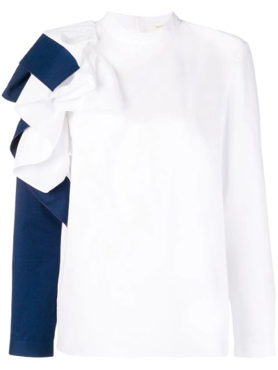 Shop Delpozo Ruffled Shirt In White